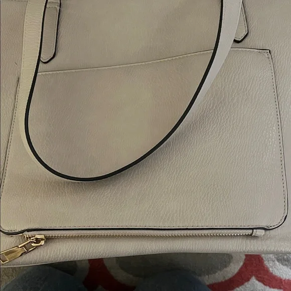 Poppy & Peonies Light Gray-beige work Tote - Picture 3 of 5